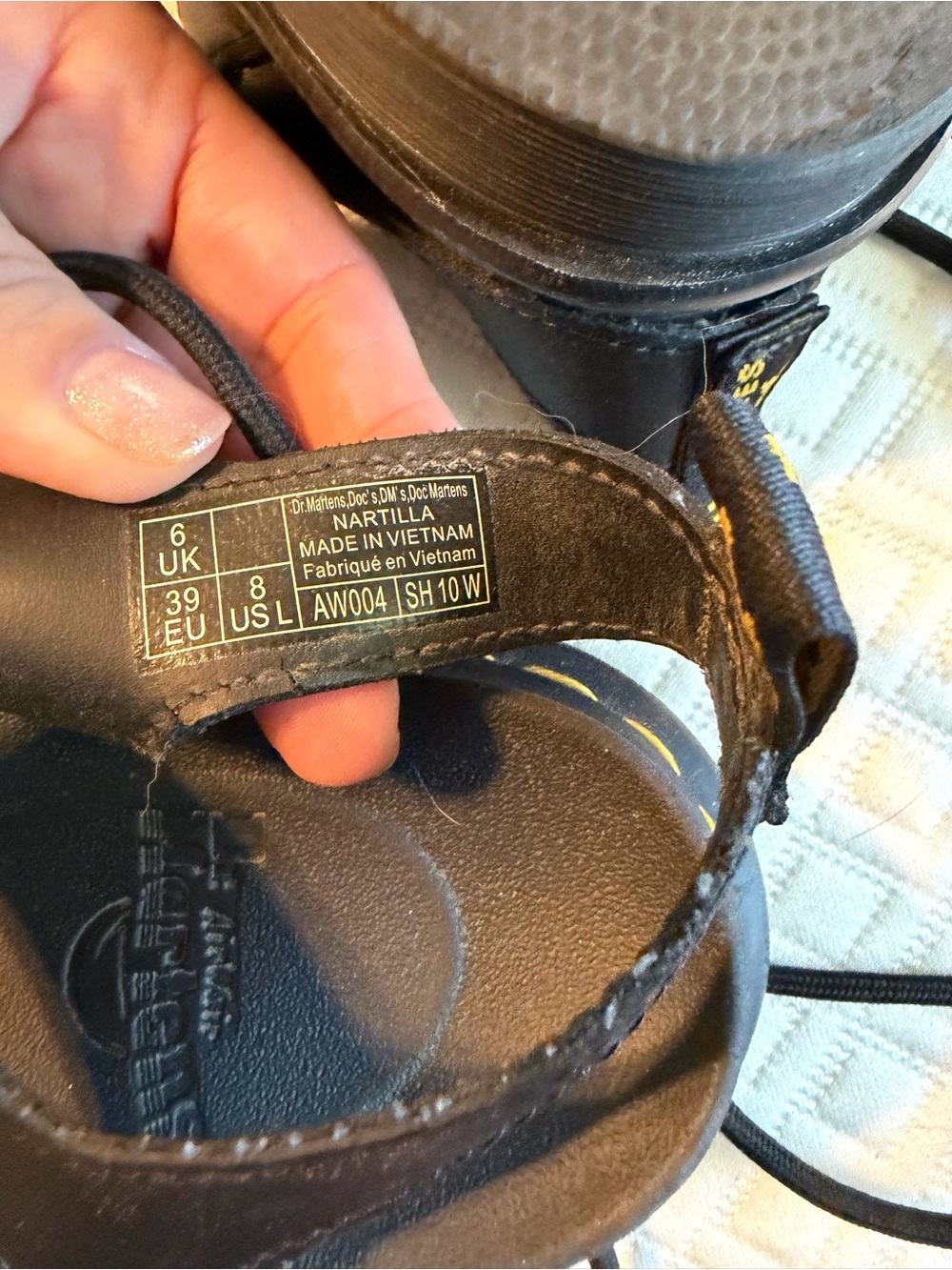 Dr. Martens Black Leather Lace-Up Platform Gladiator Sandals - Picture 8 of 8